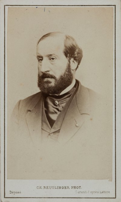 エミール・オージェの肖像 1820-1889。 作： Paris . Photo studio Reutlinger