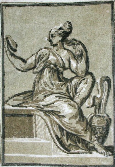 匿名のアーティストによる「プルーデンス」（木版画） 作： Parmigianino 