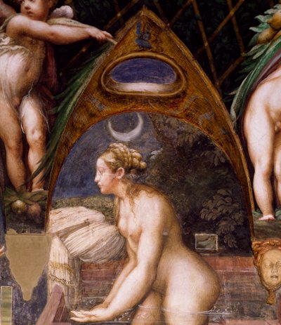 春に浸るダイアナ（『ダイアナとアクタイオンの神話』より 作： Parmigianino