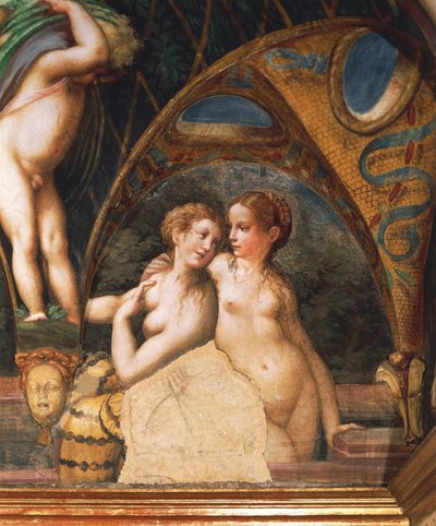 ニンフのペア（「ダイアナとアクタイオンの神話」より 作： Parmigianino