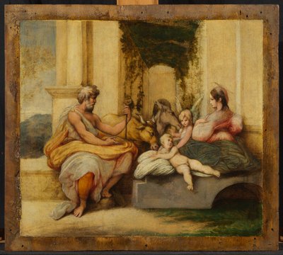 エジプトへの逃亡中の休息 作： Parmigianino