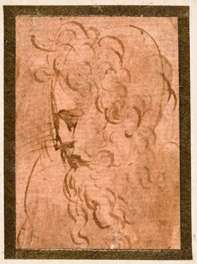 男性の頭 作： Parmigianino