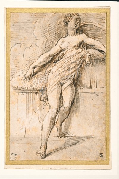 横たわる女性像 作： Parmigianino