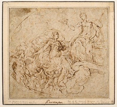 サンタ・マリア・デッラ・ステッカタ、パルマの聖母戴冠式の習作 作： Parmigianino