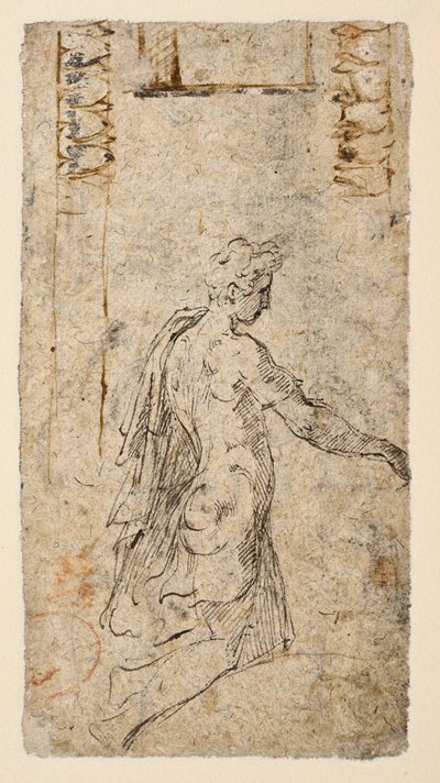 跪く青年の習作（裏面） 作： Parmigianino