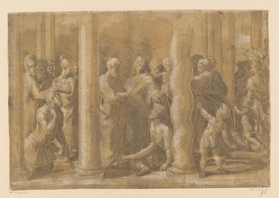 足の不自由な人を癒す聖ペテロと聖ヨハネ 作： Parmigianino (attributed to)