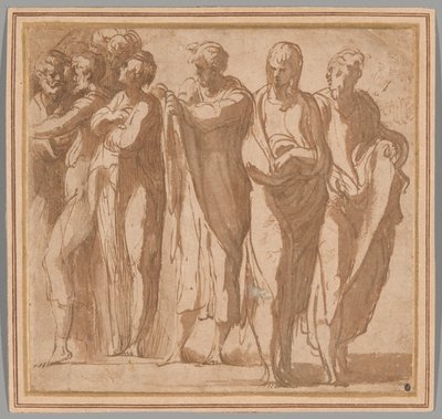 9人の立ち姿のグループ 作： Parmigianino