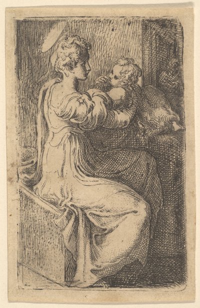 マドンナと子供、16世紀。 作： Parmigianino