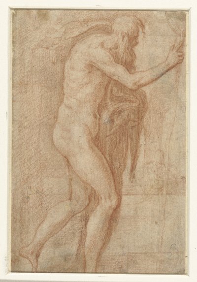 指を上げて警告する男性 作： Parmigianino