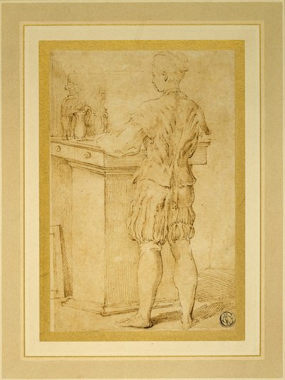 ワインをサーブするページあるいは画家の弟子 作： Parmigianino
