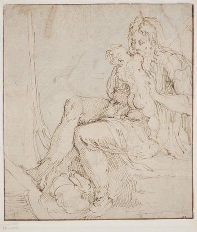 サターン/クロノスは彼の子供の一人をむさぼり食う 作： Parmigianino
