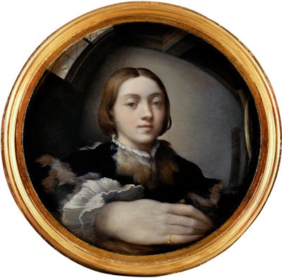 凸面鏡の自画像、1524年頃 作： Parmigianino
