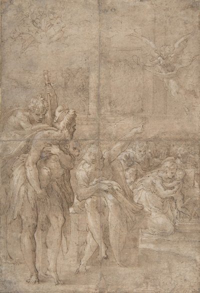 羊飼いの崇拝、1524-27。 作： Parmigianino