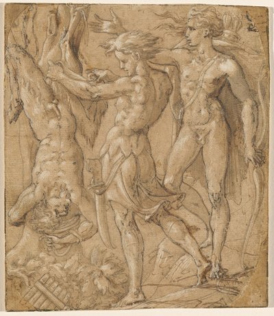 マルシュアスの皮剥ぎ 作： Parmigianino