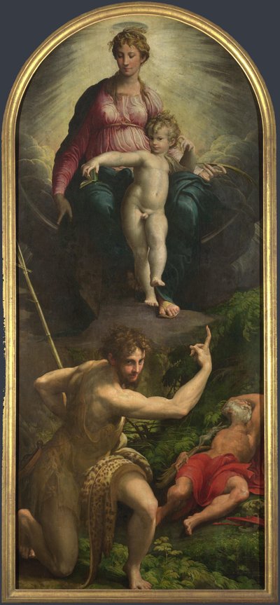 聖人と聖母子と洗礼者ヨハネとジェローム、1527年 作： Parmigianino