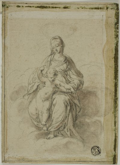雲の上に座る聖母子 作： Parmigianino