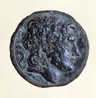 パルティアの王、ミトリデート1世（紀元前171年～紀元前139年）の肖像が描かれたコイン。 作： Parthian School