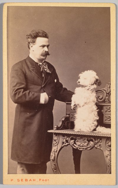 男と彼の犬の肖像、c。 1880年。 作： Pascal Sébah