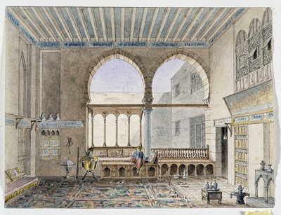 シェイク ジャバルティ パレスの内部の眺め。 パスカル コステ (1787-1879) による水彩画 地中海考古学博物館、マルセイユ 作： Pascal Xavier (after) Coste