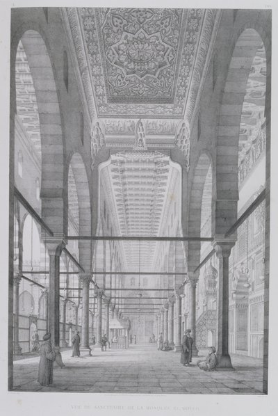 モイエドモスクの聖域のビュー、「カイロの記念碑と建物」からのプレート29、オーギュストHibon（1780-1857）1829によって彫刻 作： Pascal Xavier Coste