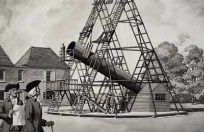 フリードリヒ・ヴィルヘルム・ハーシェル（1738-1822） 天文学の父 （紙にグワッシュ） 作： Pat (1907-95) Nicolle