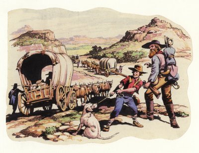 1835-1837年の大旅行（紙にグワッシュ） 作： Pat (1907-95) Nicolle