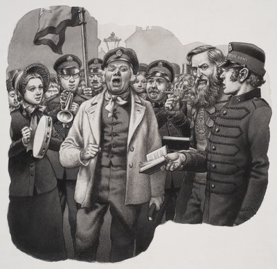 救世軍（紙にグワッシュ） 作： Pat (1907-95) Nicolle