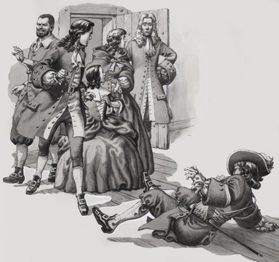 このドラグーンは若い女性に乱暴していた」と私は説明した。 作： Pat (1907-95) Nicolle