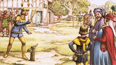 チョーサーの巡礼者たちが見たであろうトラップボール 作： Pat (1907-95) Nicolle