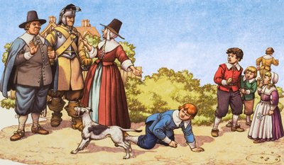 ピューリタン・ロンドンでゲームをする 作： Pat (1907-95) Nicolle