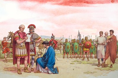 ロマーノ・ブリティッシュ、アエティウス将軍にアピール 作： パット (1907-95) ニコル