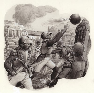 ナポレオン帝国軍の兵士たち（紙にグワッシュ） 作： パット (1907-95) ニコル