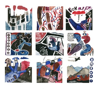 都会を離れて野生動物を見に行く、2014年（水彩画） 作： Pat Macdonald