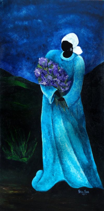 La Dame en Bleu、2009（キャンバスにアクリル） 作： Patricia Brintle