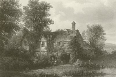 ロンドン、オールド・ハイド・パークのコテージ(エングレービング) 作： Patrick Nasmyth