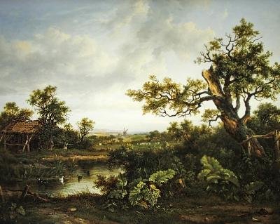 里山の風景（油彩・パネル） 作： Patrick Nasmyth