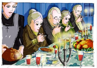 カレン・ブリクセン作『バベットの饗宴』挿絵 パトリツィア・ラポルタ画 作： Patrizia La Porta