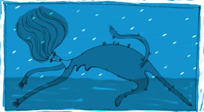 ストレガ・デル・チェザール（キエーザレ）：猫に変身して男を偵察する魔女。イラスト：Patrizia La Porta。 作： Patrizia La Porta