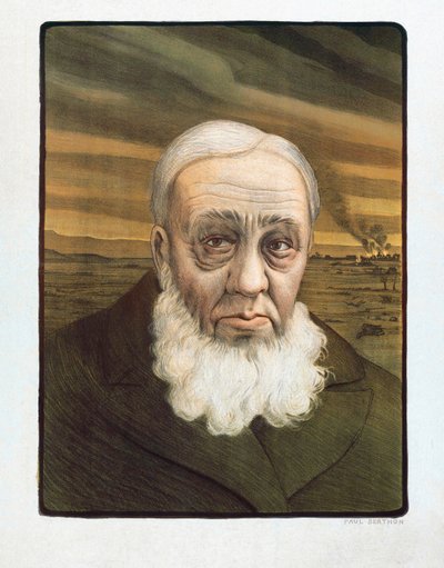 ポール・クルーガー肖像画（1825～1904年）（エングレービング 作： Paul (after) Berthon
