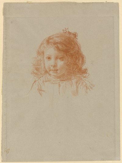 若い女の子のバスト (直腸); 若い女の子のプロフィール (裏面) 作： Paul Adolphe Rajon