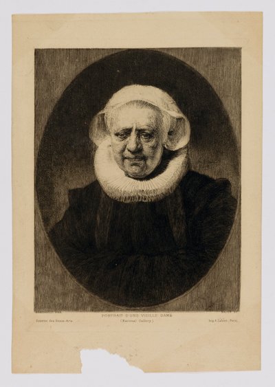 老婦人の肖像 作： Paul Adolphe Rajon