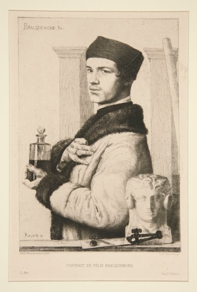 フェリックス・ブラックモンドの肖像 作： Paul Adolphe Rajon