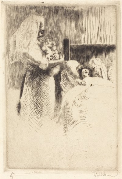 アンヌ＝エリザベート・ベスナールの誕生のお知らせ アン＝エリザベートの誕生カード...、1922年。 作： Paul Albert Besnard