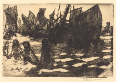 Berck Petites Pêcheuses de Berck の小さな漁船、1897 年。 作： Paul Albert Besnard