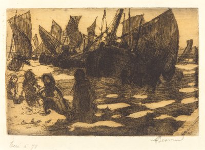 Berck Petites Pêcheuses de Berck の小さな漁船、1897 年。 作： Paul Albert Besnard
