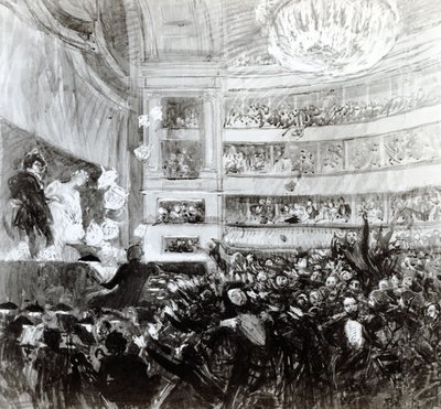 1909年2月25日、1909年2月25日のコメディフランセーズでのエルナニの戦い 作： Paul Albert Besnard