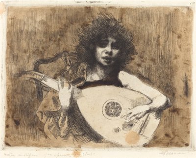 リュート奏者、1922年。 作： Paul Albert Besnard