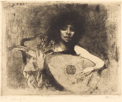 リュート奏者、1922年。 作： Paul Albert Besnard