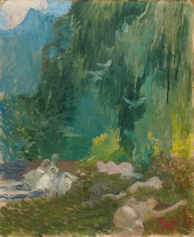 シエスタ》1890-1920年頃（油彩・板） 作： Paul Albert Besnard