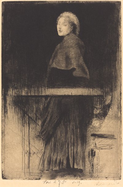 ケープ・ラ・ファム・ア・ラ・ペレリーヌを持つ女性、1889年。 作： Paul Albert Besnard